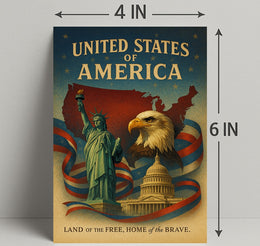United States of America Land of the Free Poster PosterGoat