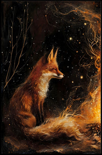 Enchanted Fox By The Fire William Morris Art Poster