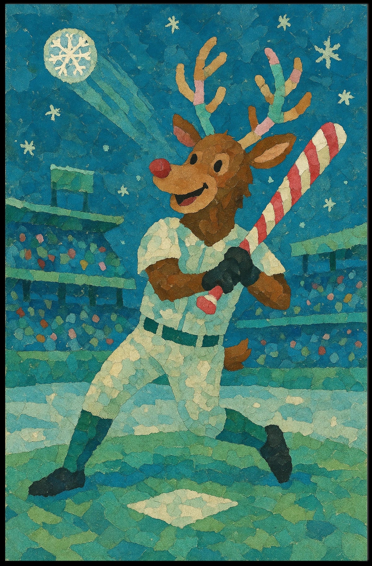 Reindeer At Bat Poster