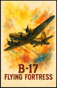 B-17 Flying Fortress Vintage Aviation Art Poster