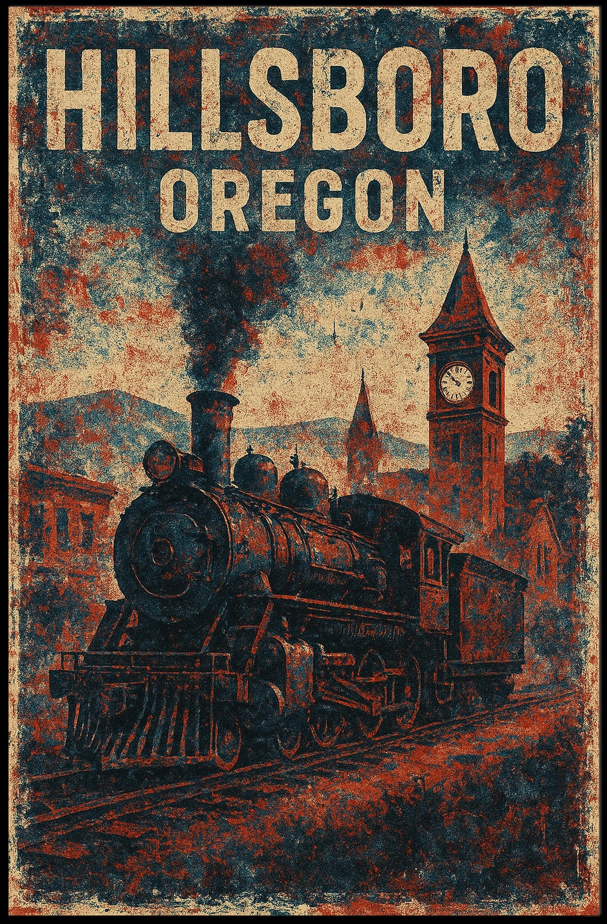 Vintage Locomotive Art Steampunk Heritage Poster