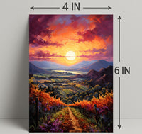 Sunset Over The Vineyard Poster