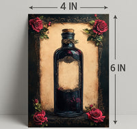 Vintage Potion Bottle With Roses Vintage Poster