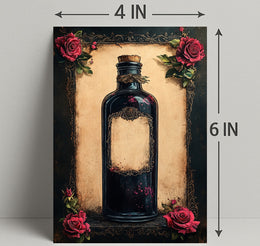 Vintage Potion Bottle With Roses Vintage Poster