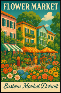 Flower Market Eastern Market Detroit Poster