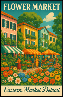 Flower Market Eastern Market Detroit Poster