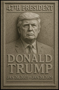 Trump Legacy Stone Relief Monument Patriotic Poster