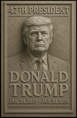 Trump Legacy Stone Relief Monument Patriotic Poster