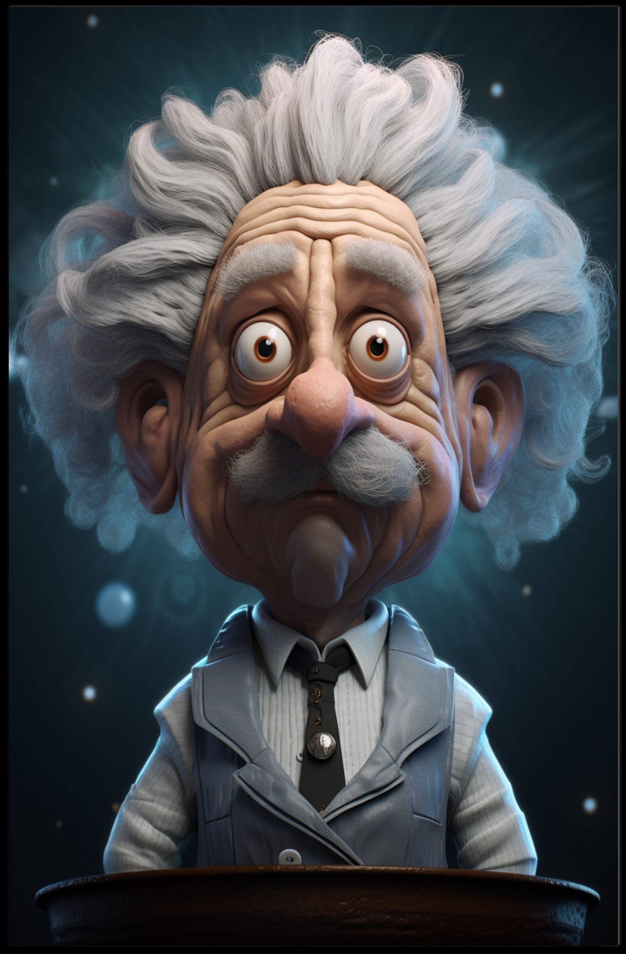 Eccentric Scientist 3D Style Pop Culture Poster