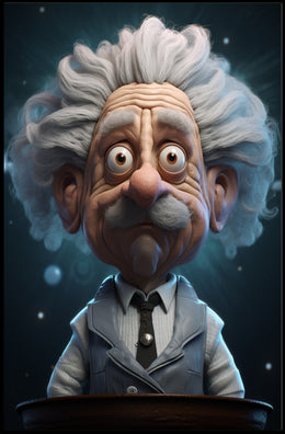 Eccentric Scientist 3D Style Pop Culture Poster