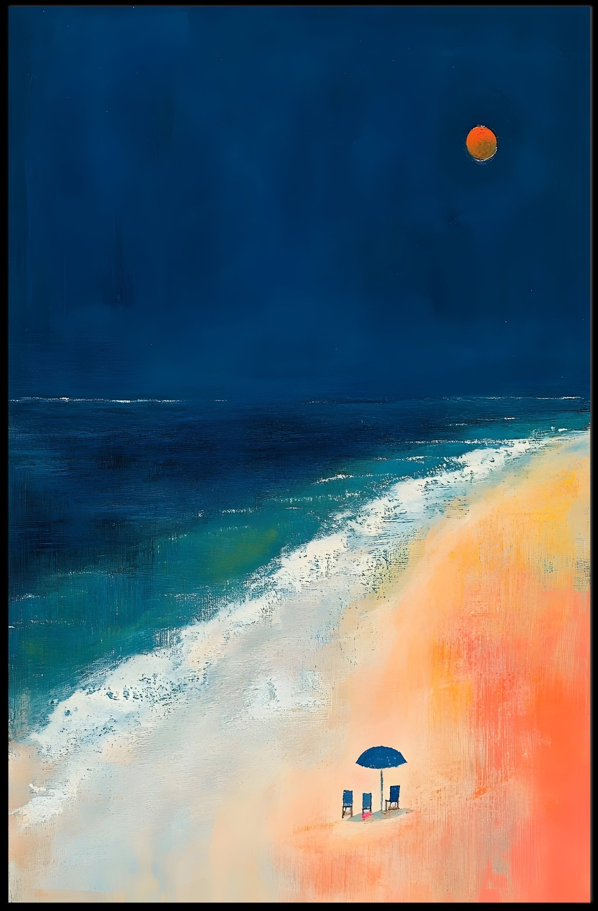 Tranquil Beach Dusk Poster Wall Art Print