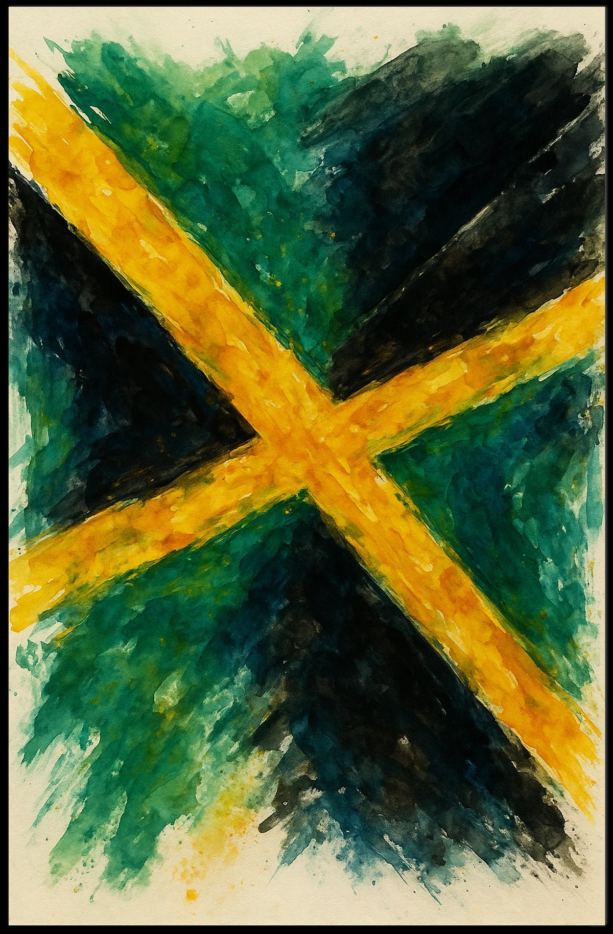 Jamaican Flag Art Poster