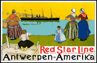 Red Star Line Vintage Poster PosterGoat