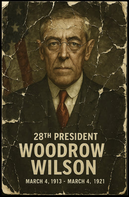 Woodrow Wilson 28th President of the United States Damaged Photograph Poster