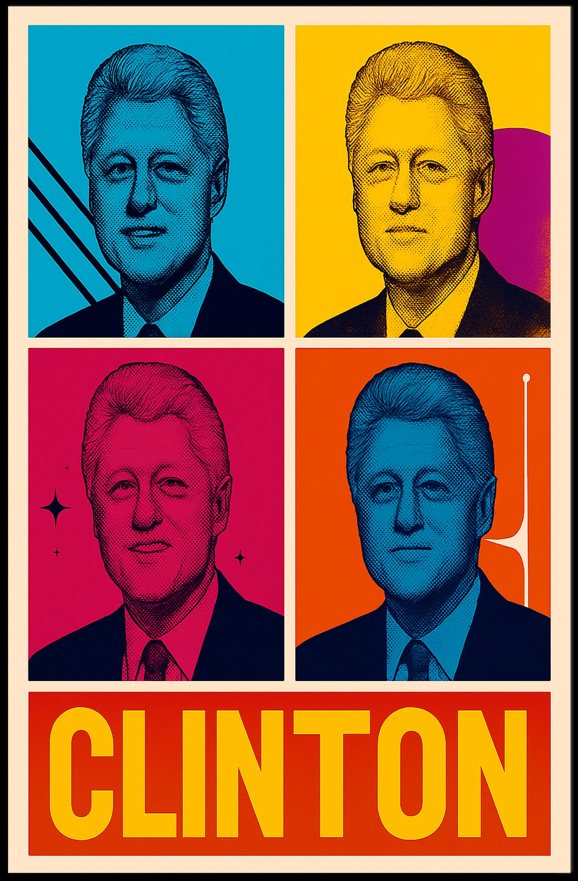 Clinton Pop Art Tribute Wall Art Print PosterGoat