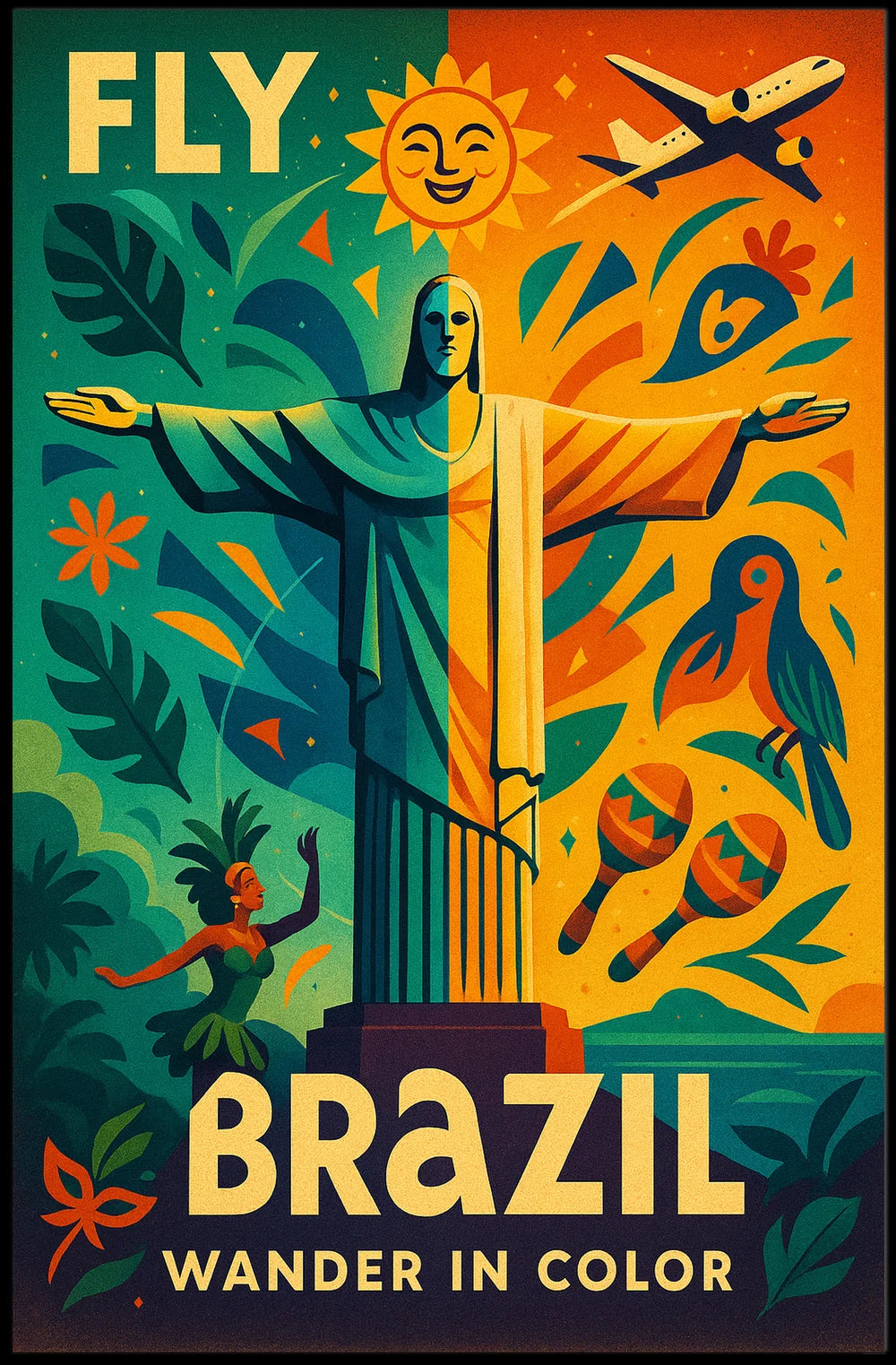 Brazil Travel Poster Vibrant Rio de Janeiro Adventure PosterGoat