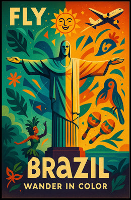 Brazil Travel Poster Vibrant Rio de Janeiro Adventure PosterGoat