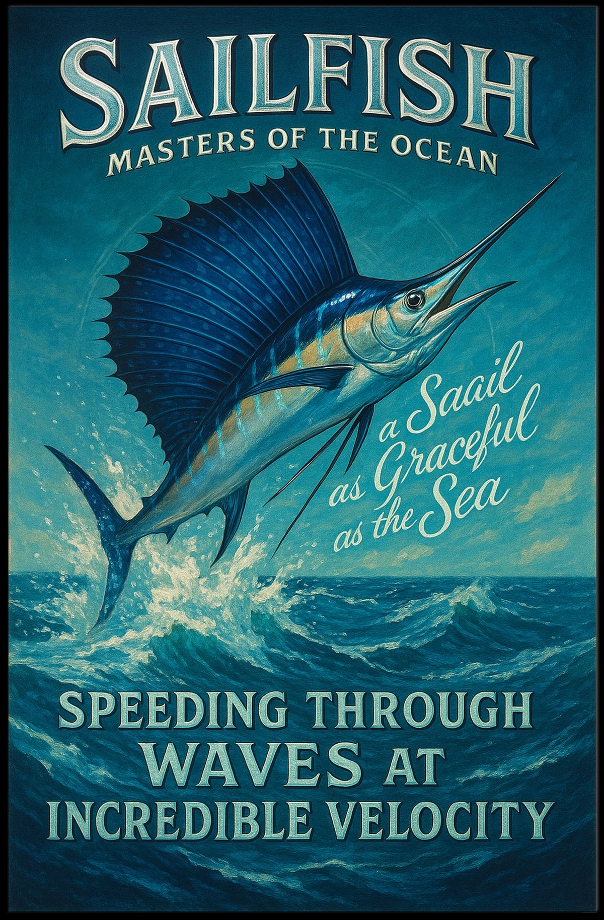 Sailfish Adventure Masterpiece: Oceanic Animal Poster