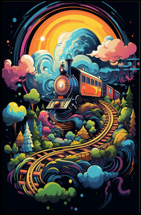 Whimsical Train Journey Poster