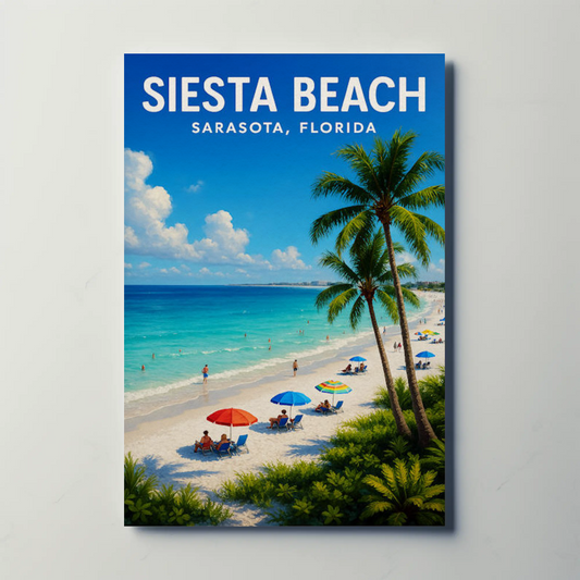 Siesta Beach Sarasota Florida Palm Coast Poster Poster