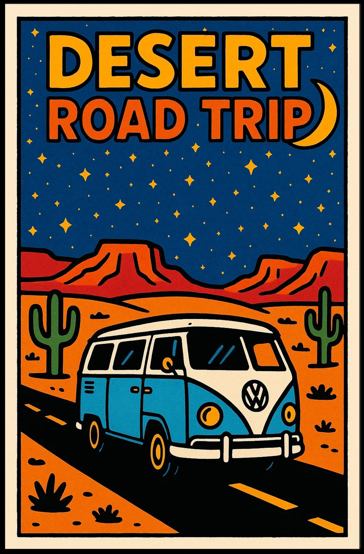 Desert Road Trip Adventure Poster