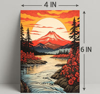 Majestic Mountain Sunset Poster PosterGoat