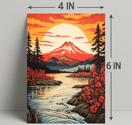 Majestic Mountain Sunset Poster PosterGoat