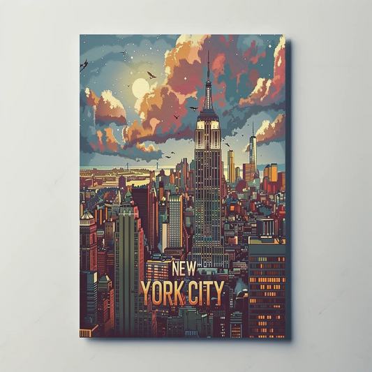 New York City Empire Skyline Travel Poster