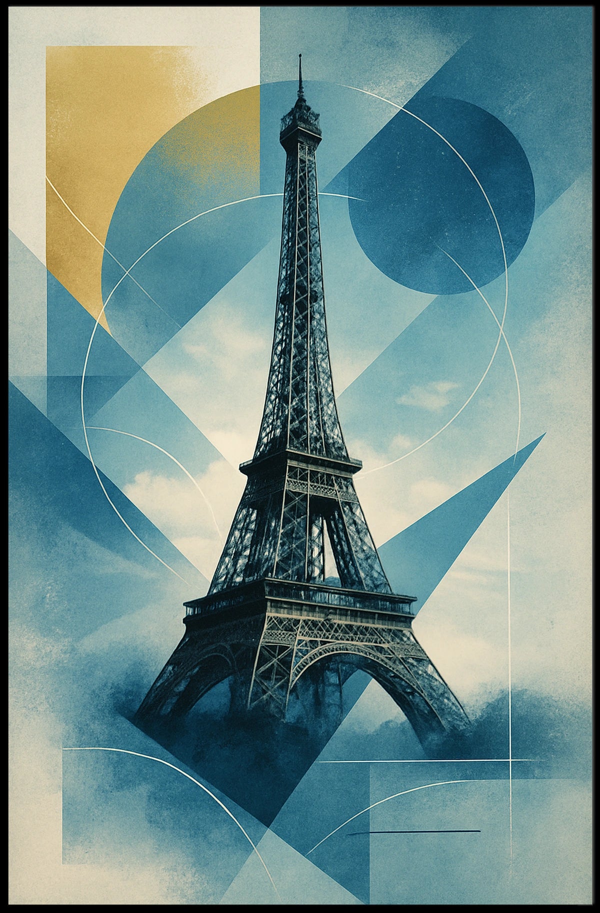 Eiffel Tower Geometric Elegance Poster