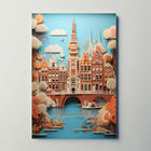 Amsterdam Canal Houses Artistry Travel Poster