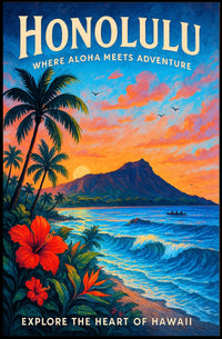 Honolulu Where Aloha Meets Adventure Poster