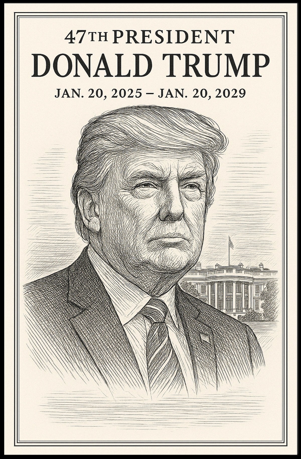 Trump Statesman Command Portrait Classic Leadership Style Patriotic Timeless Collector Poster