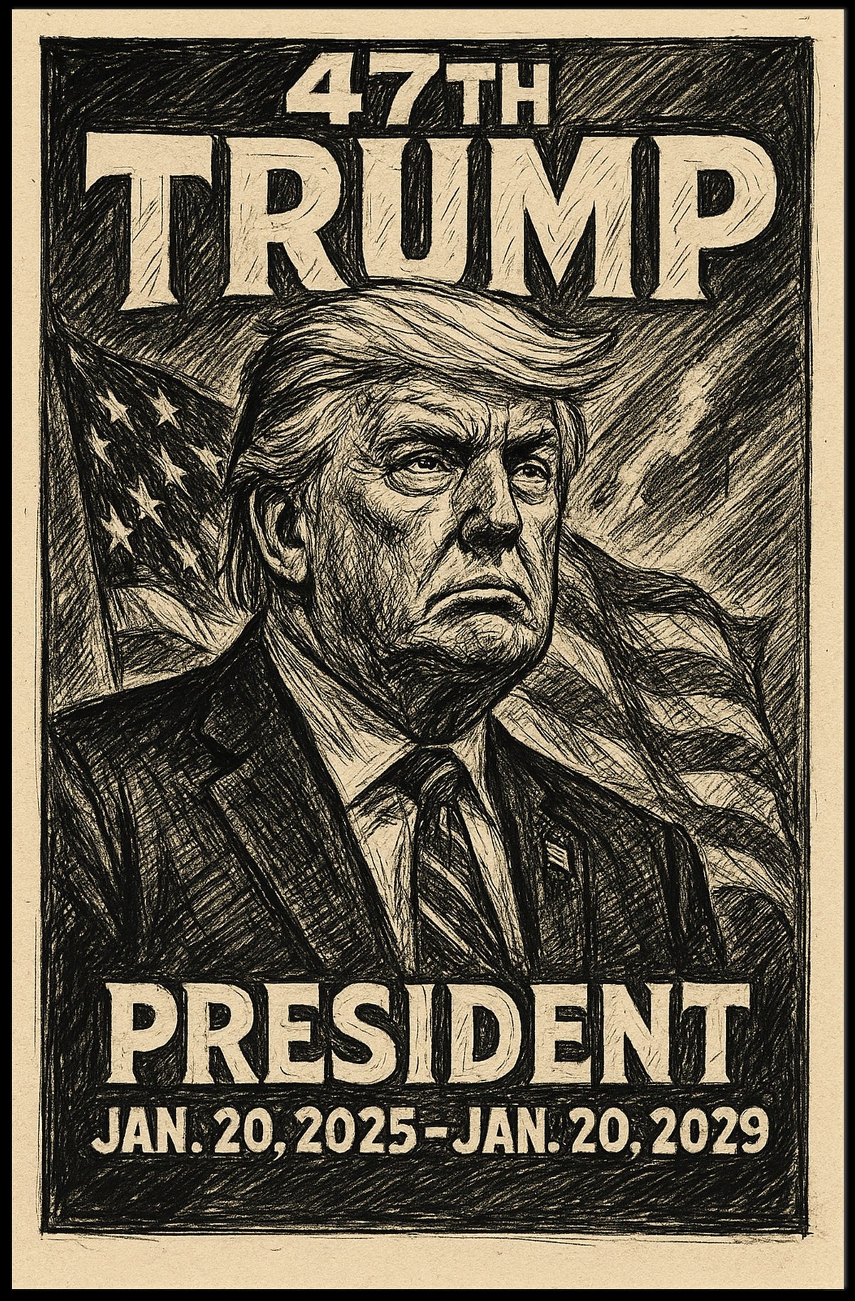 Visionary Trump Surrealism Bold Leadership Poster