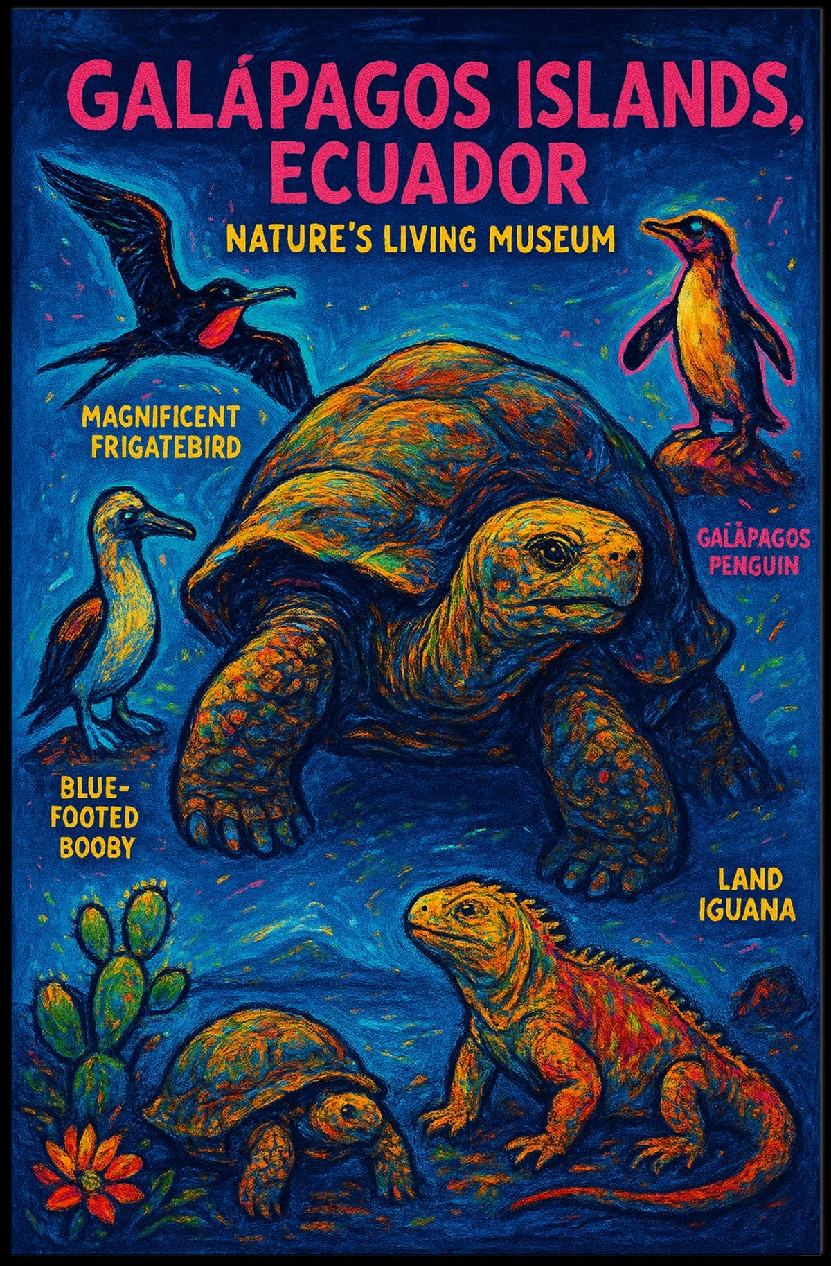 Galápagos Islands Natures Living Museum Poster
