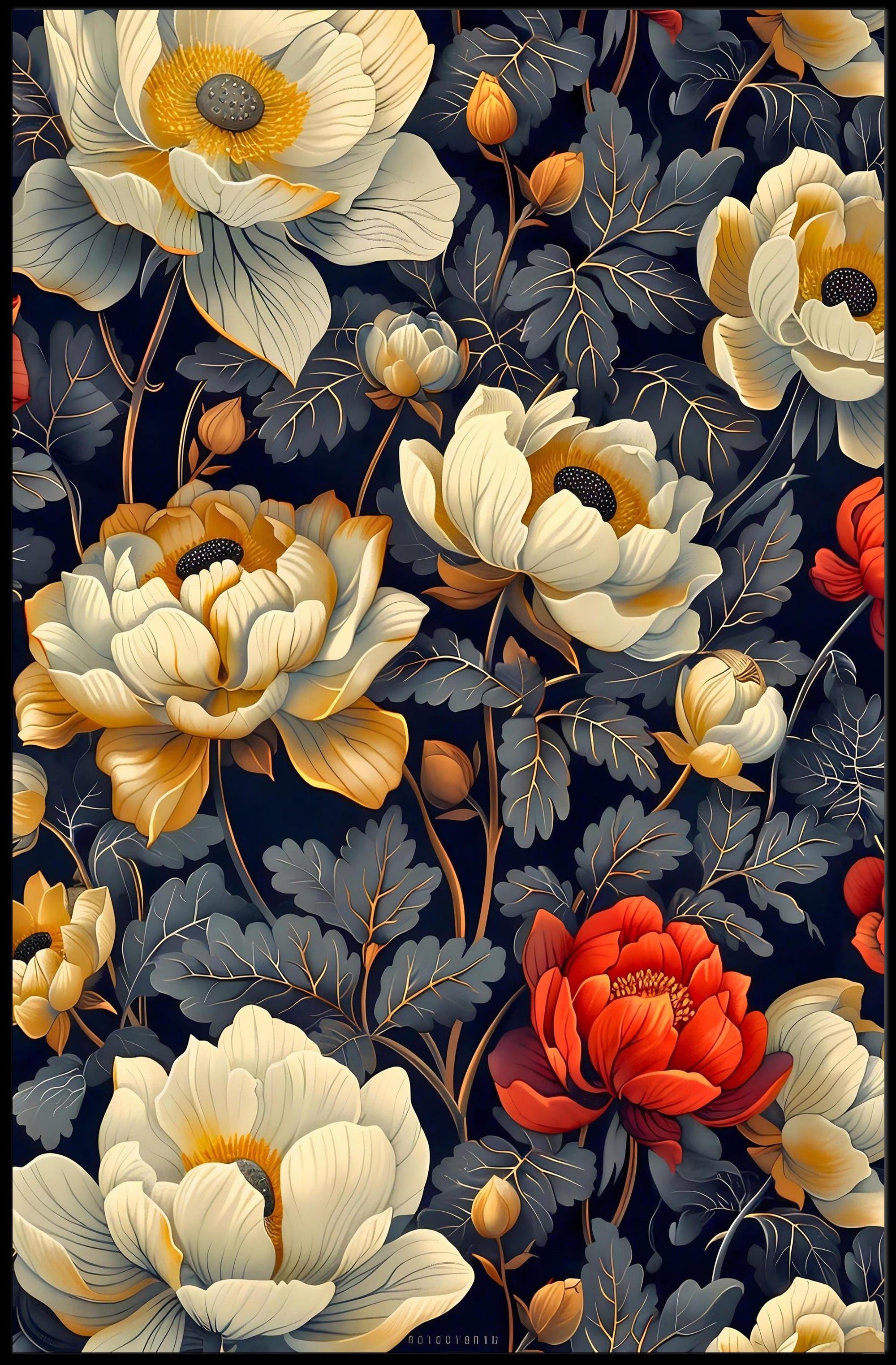Floral Elegance Wall Art Print for Home Decor