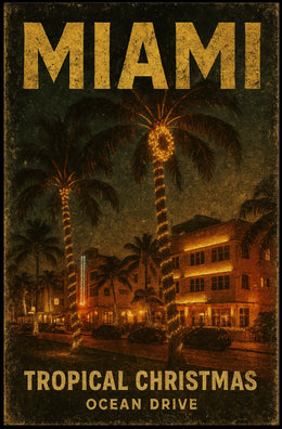 Miami Tropical Christmas Poster