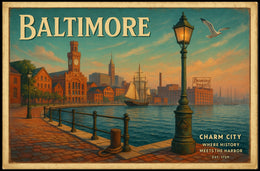 Charm City Harbor Travel Poster Art Print