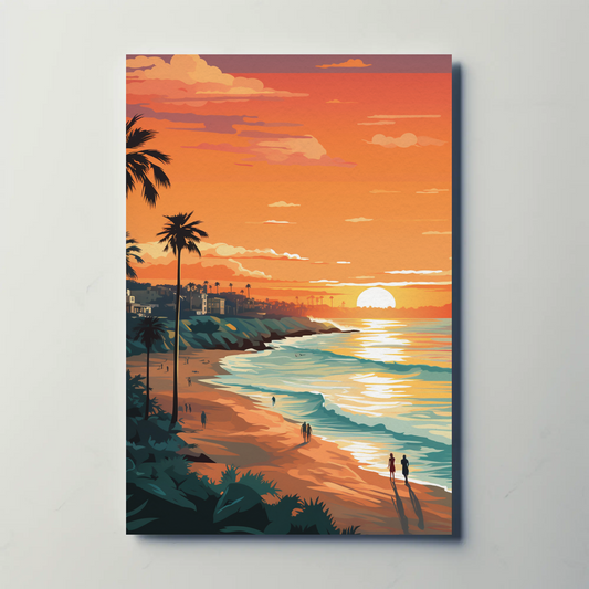 California Sunset Vintage Poster