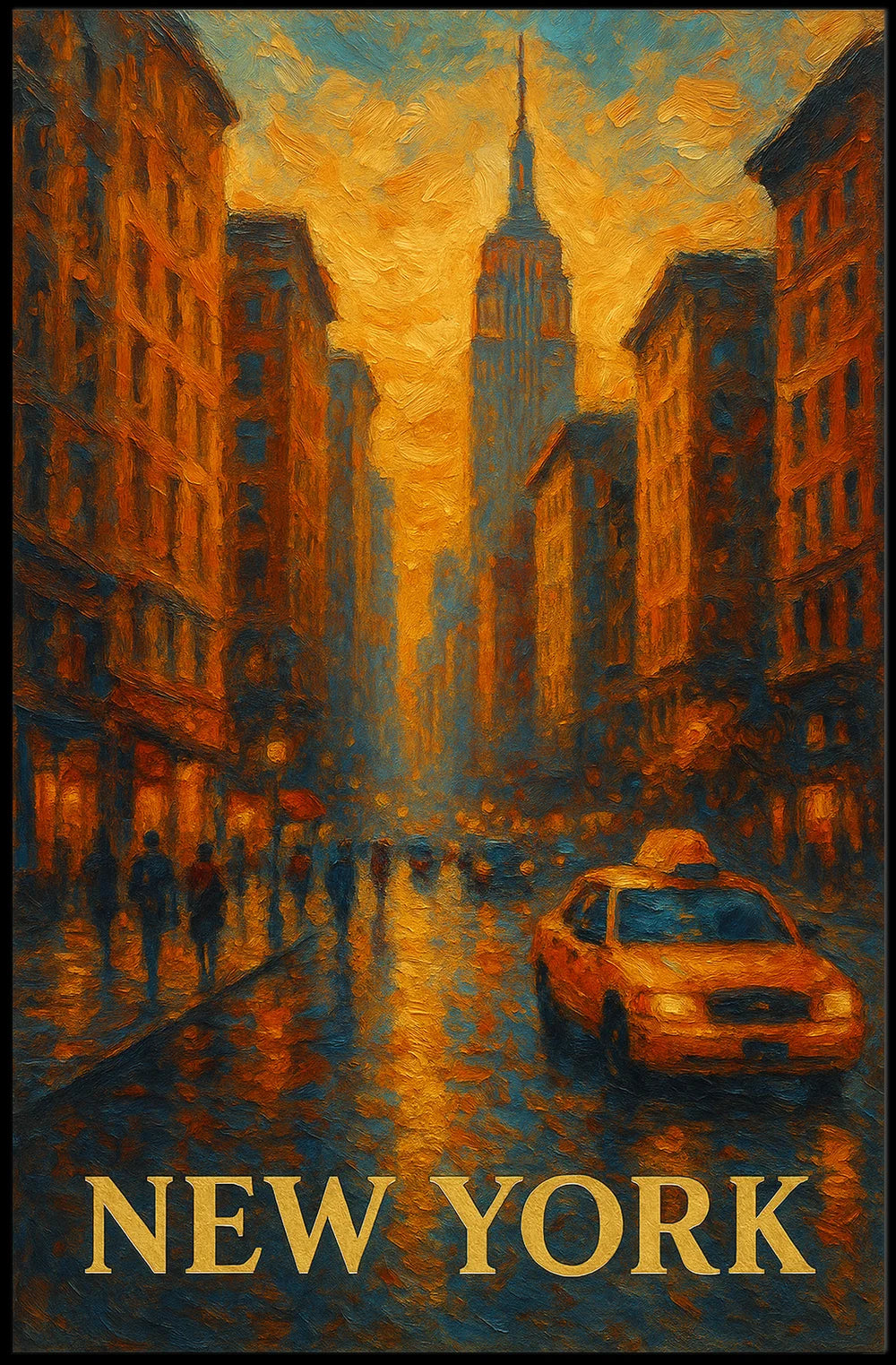 Digital New York Skyline Poster Museum Quality Urban Decor