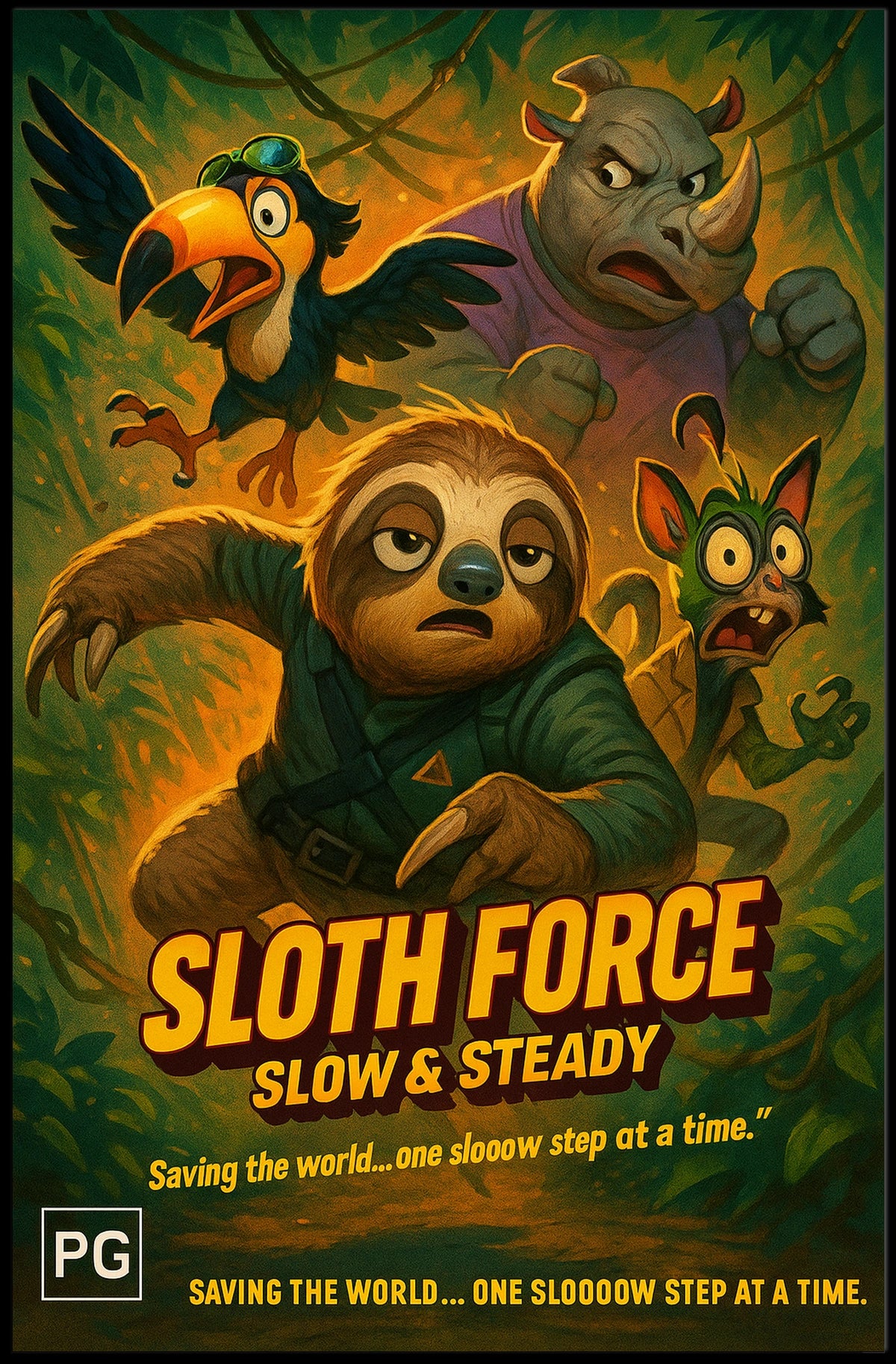 Sloth Force Slow Steady Poster