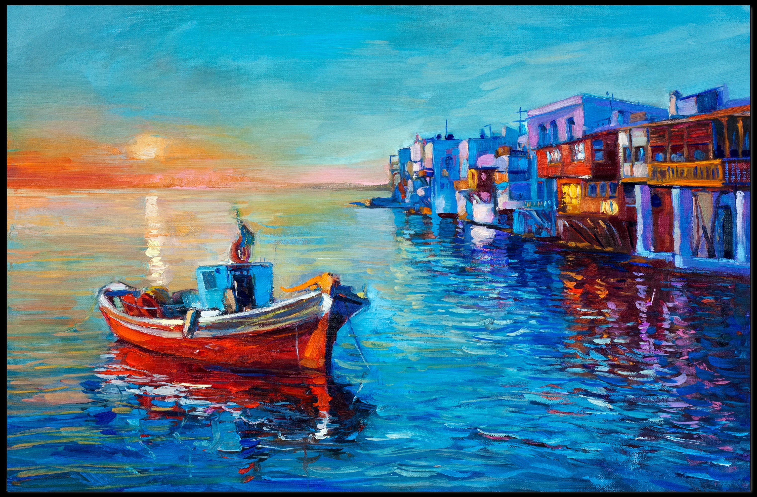 Serene Sunset Harbor Poster