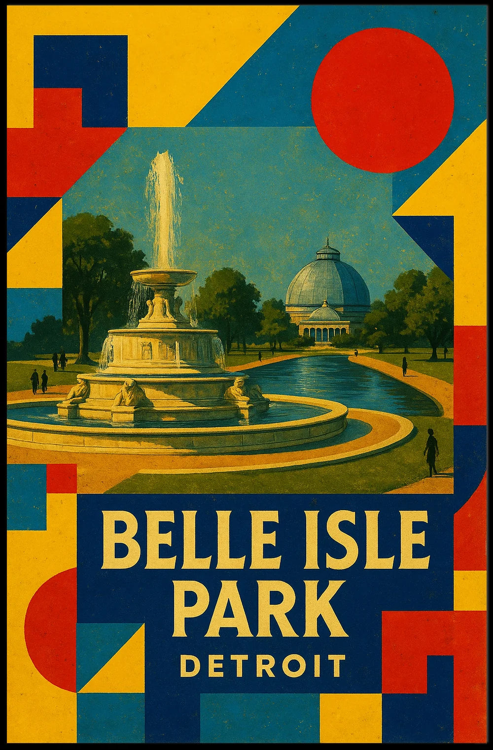 Belle Isle Park Detroit Scenic Art Poster