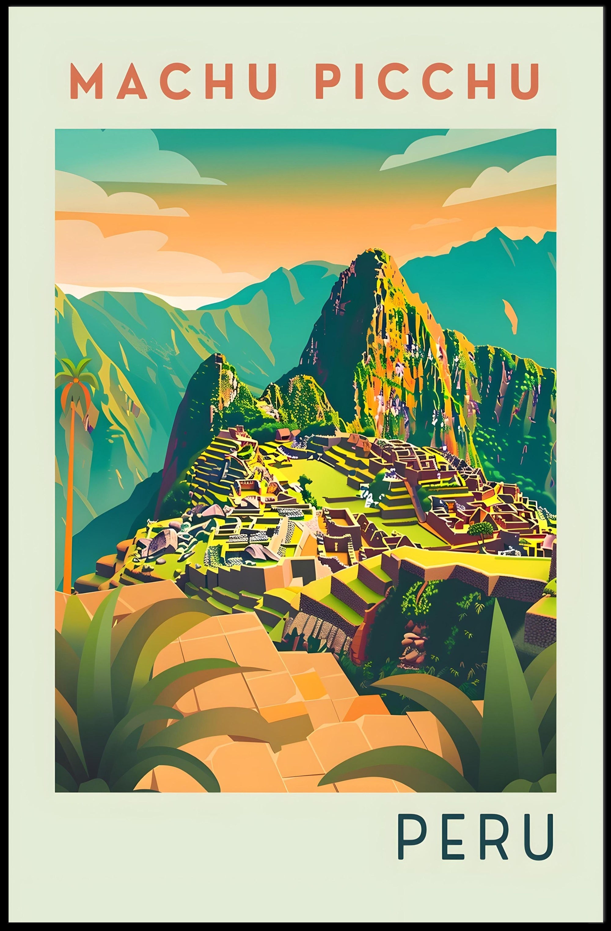 Machu Picchu Adventure: Stylized Travel Poster