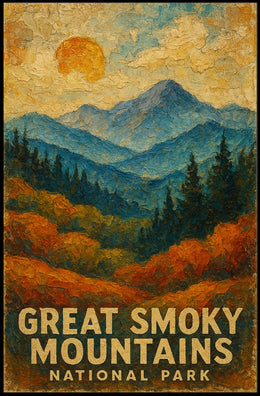 Great Smoky Mountains National Park Scenic Wanderlust Nature Escape Vintage Inspired Wall Art Poster
