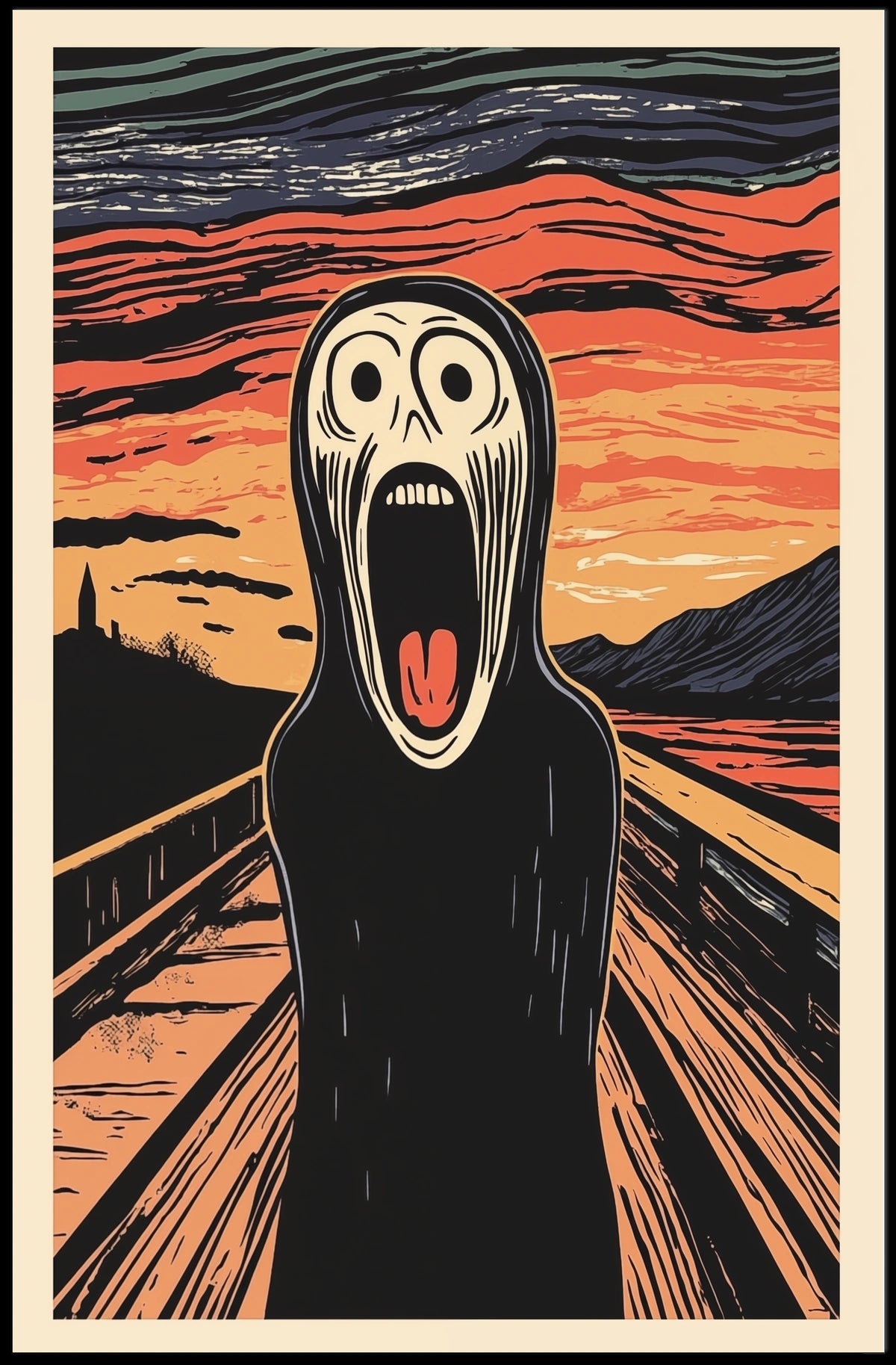 Expressionist Figure Horror Anxiety Bold Poster