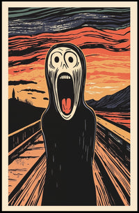 Expressionist Figure Horror Anxiety Bold Poster