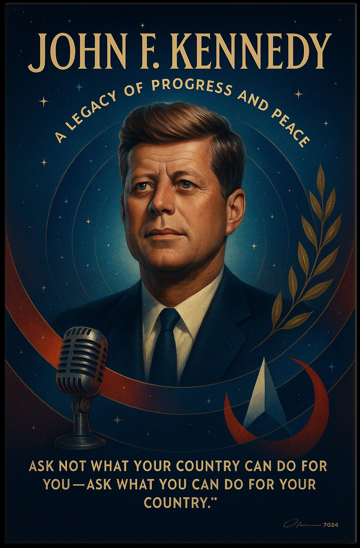 John F. Kennedy Legacy Inspirational Art Poster