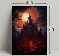 Haunted Castle Under Blood Moon Poster PosterGoat