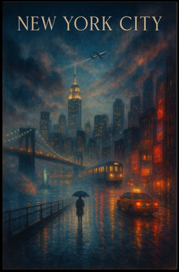 New York City Urban Nightscape Poster