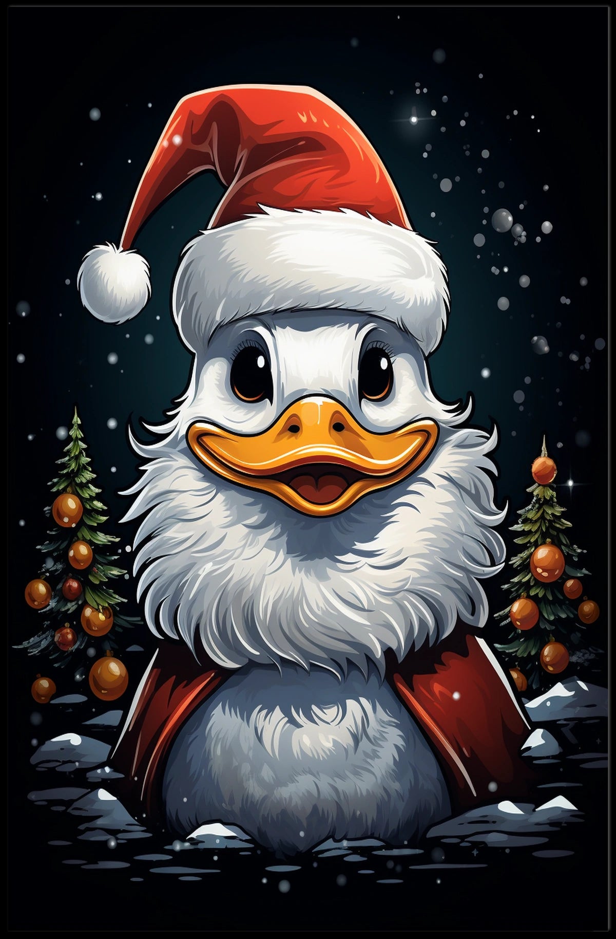 Festive Duck Christmas Celebration Animal Poster